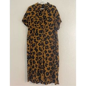 Who What Wear Leopard Shirt Dress